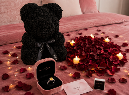 Pack "Regalo Novia"Anillo de Promesa + Osito de Rosas + Ambientación Romántica