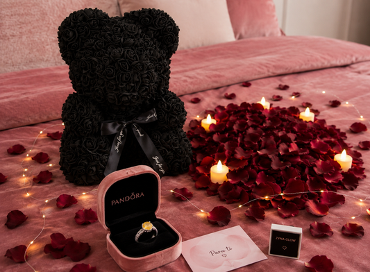 Pack "Regalo Novia"Anillo de Promesa + Osito de Rosas + Ambientación Romántica