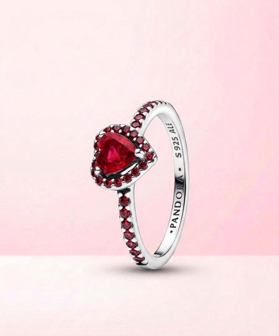 Anillo Corazón de Luz Carmesí